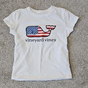 Vineyard Vines White Tee with Patriotic Whale